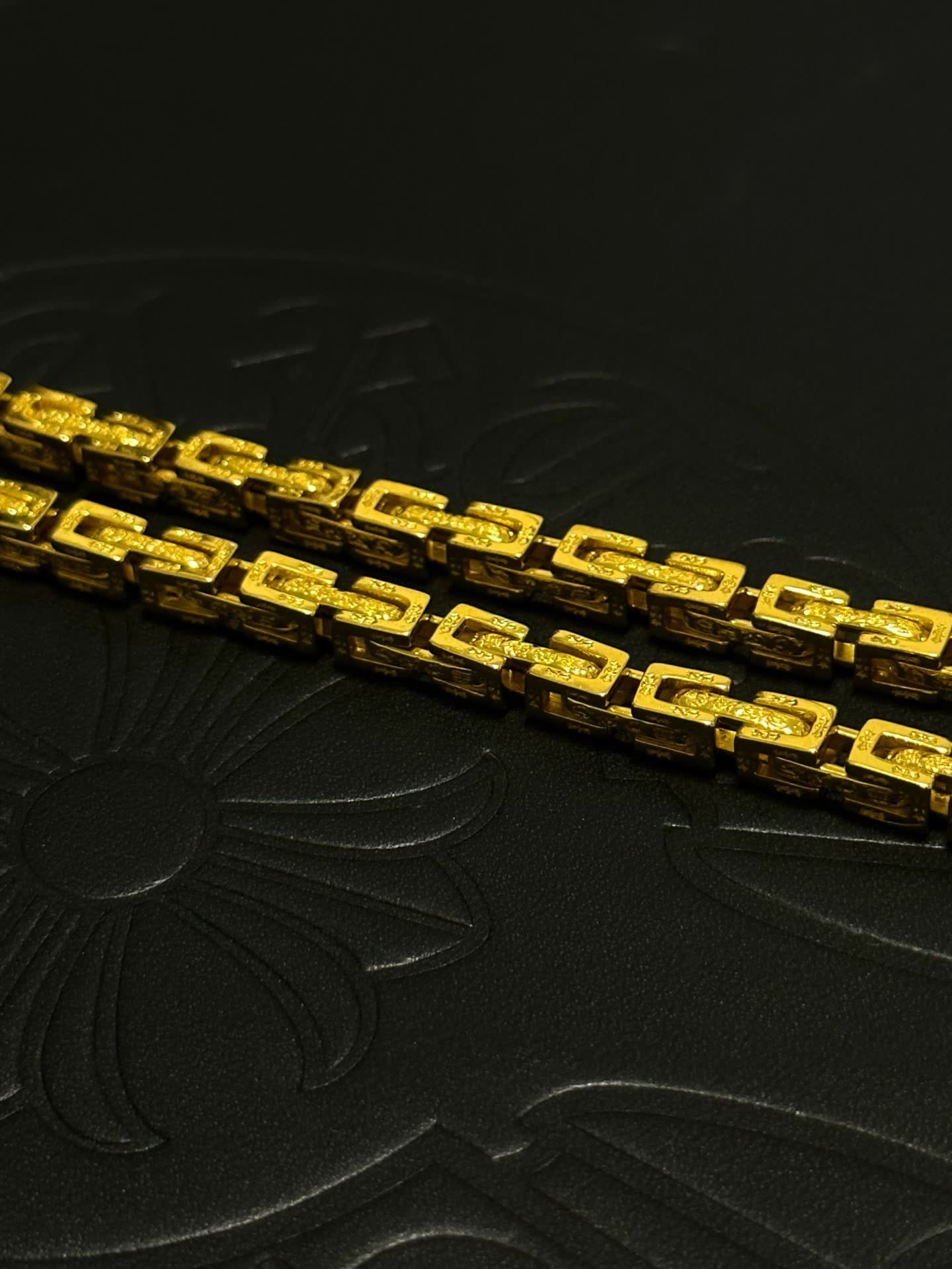 Chrome Hearts Gold-Plated Chain with Cross Pendant